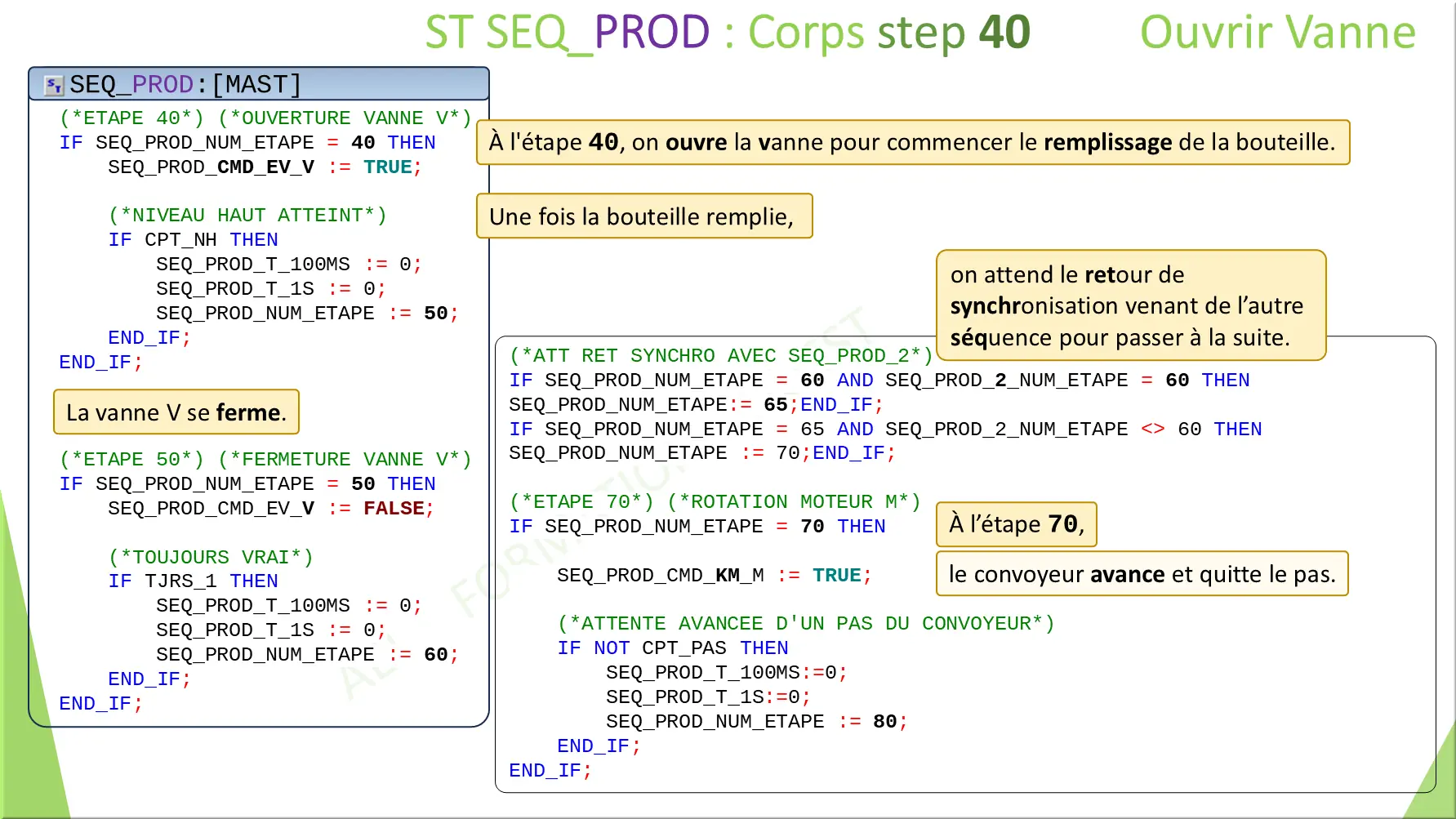 ST SEQ_PROD : Corps step 40